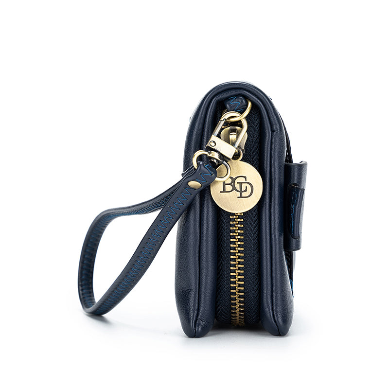 Sky French Navy Crossbody Phone Wallet