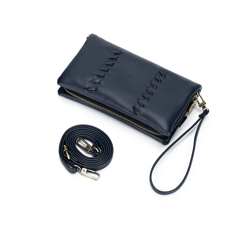 Sky French Navy Crossbody Phone Wallet