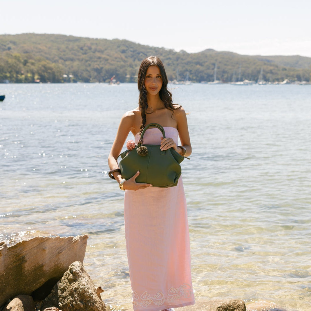 Camryn Dark Olive 3 Piece Bowler Bag