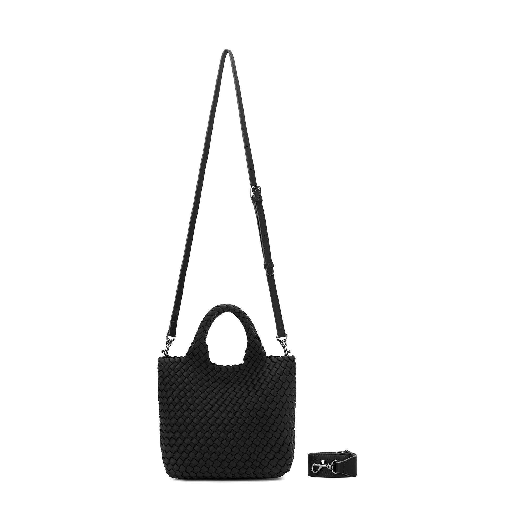Riviera Black 2 Piece Mini Neoprene Tote Handbag
