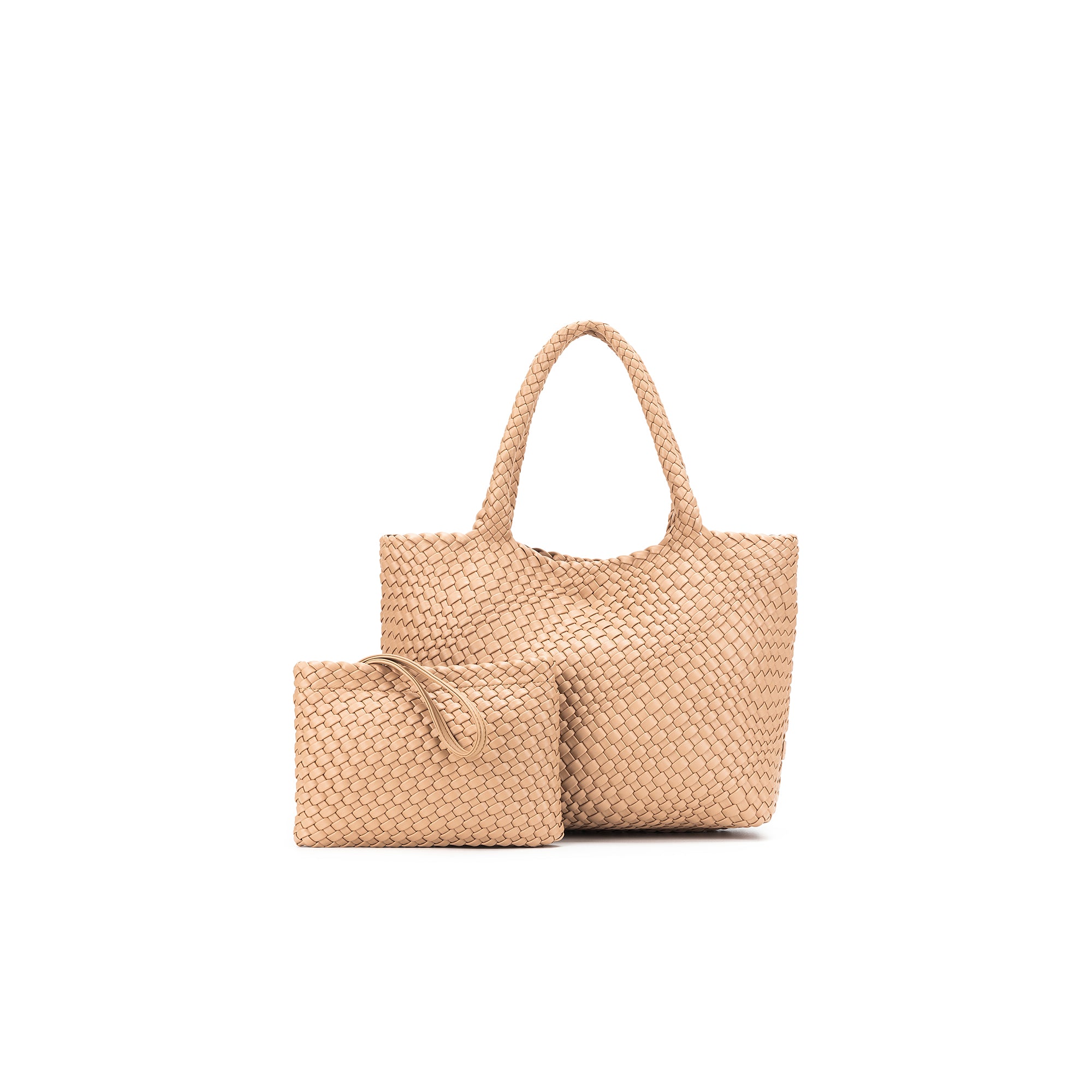St Moritz Mocha 2 Piece Woven Handbag