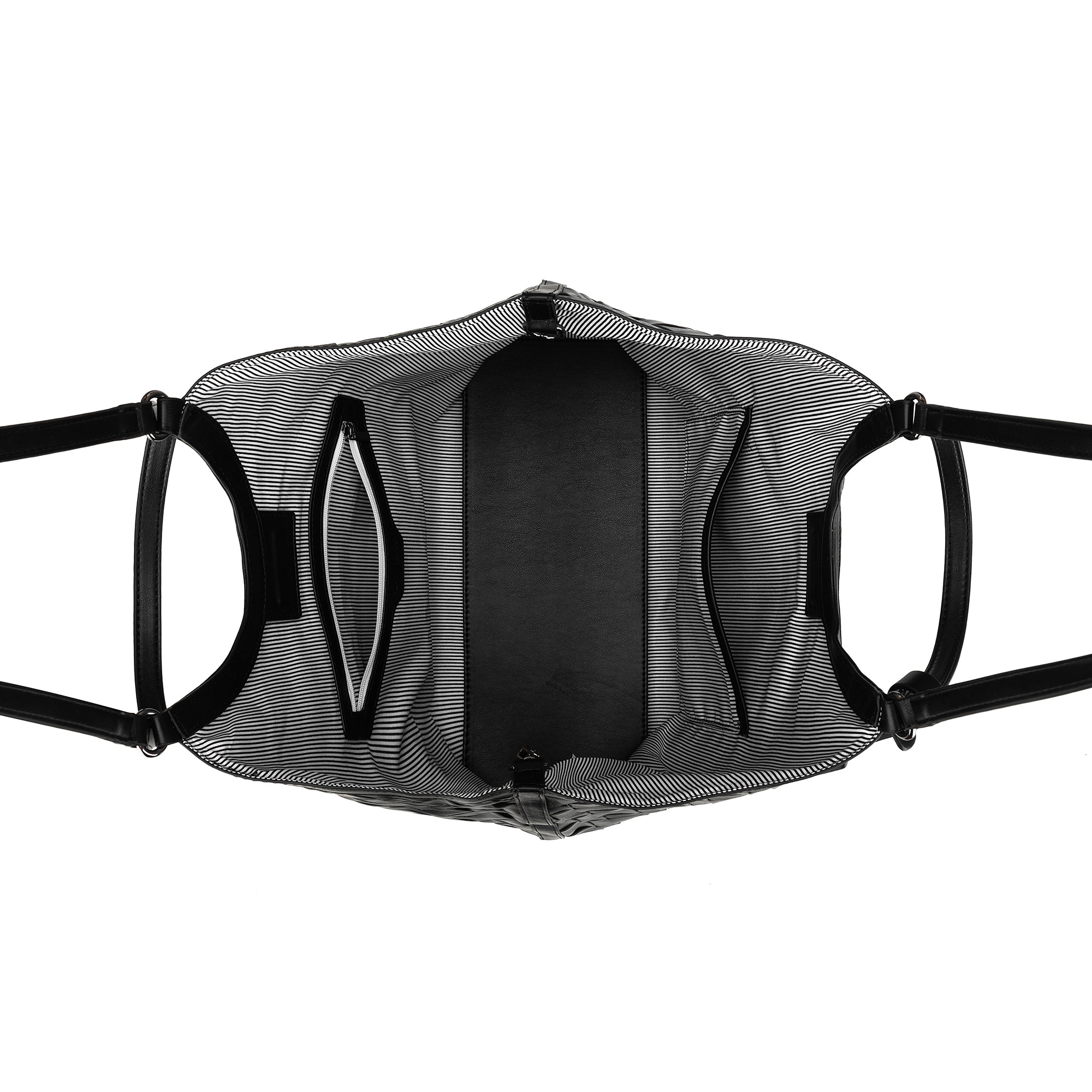 Solana Black 2 Piece Woven Handbag Tote