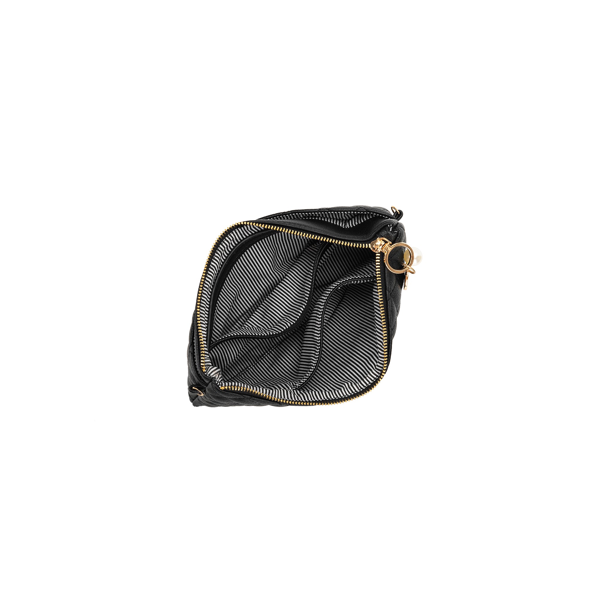 Odessa Black Quilted Crossbody Wristlet
