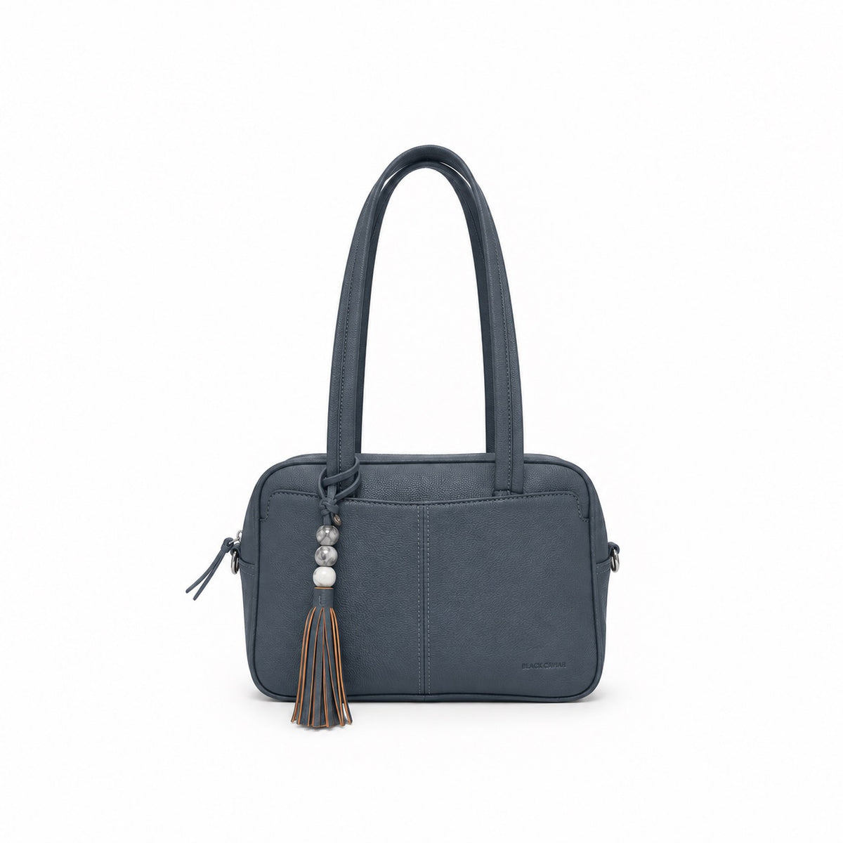 Angelique Gunmetal Blue 2 Piece Bowler Handbag