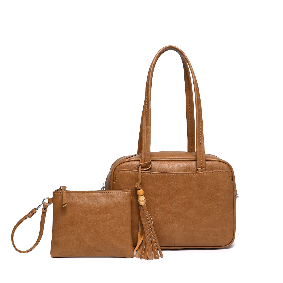 Angelique Tan 2 Piece Bowler Handbag