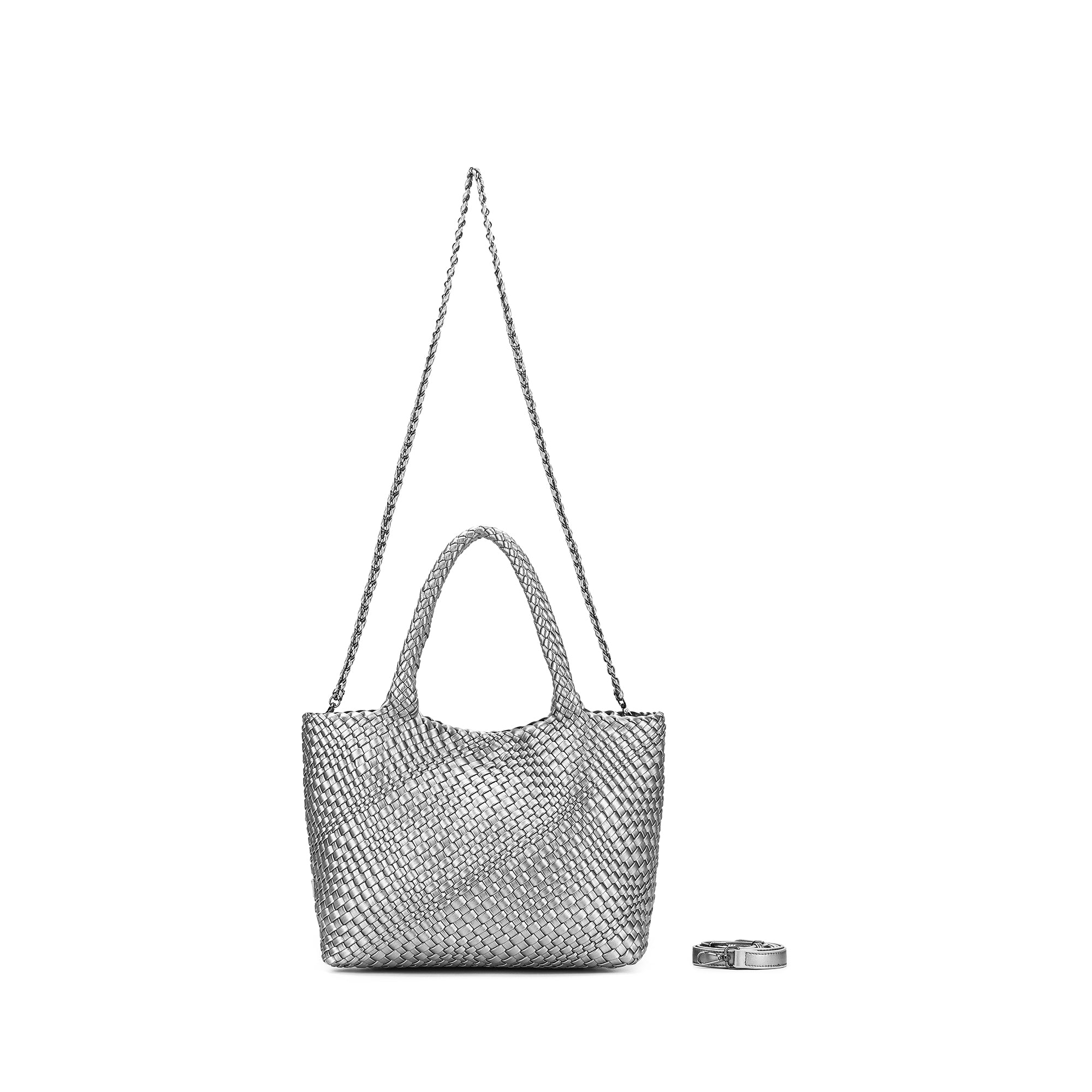 St Moritz Pewter 2 Piece Woven Handbag