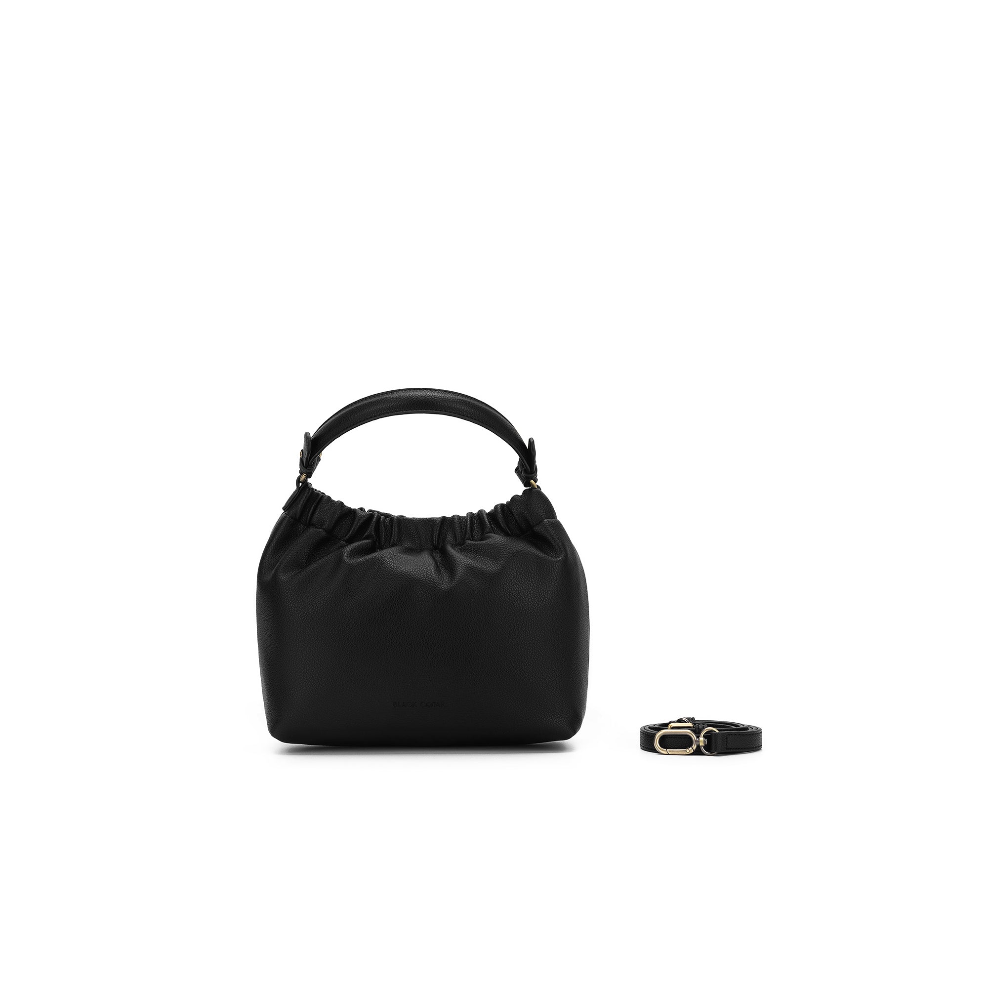 Catalina Black Bamboo Handle Crossbody Bag