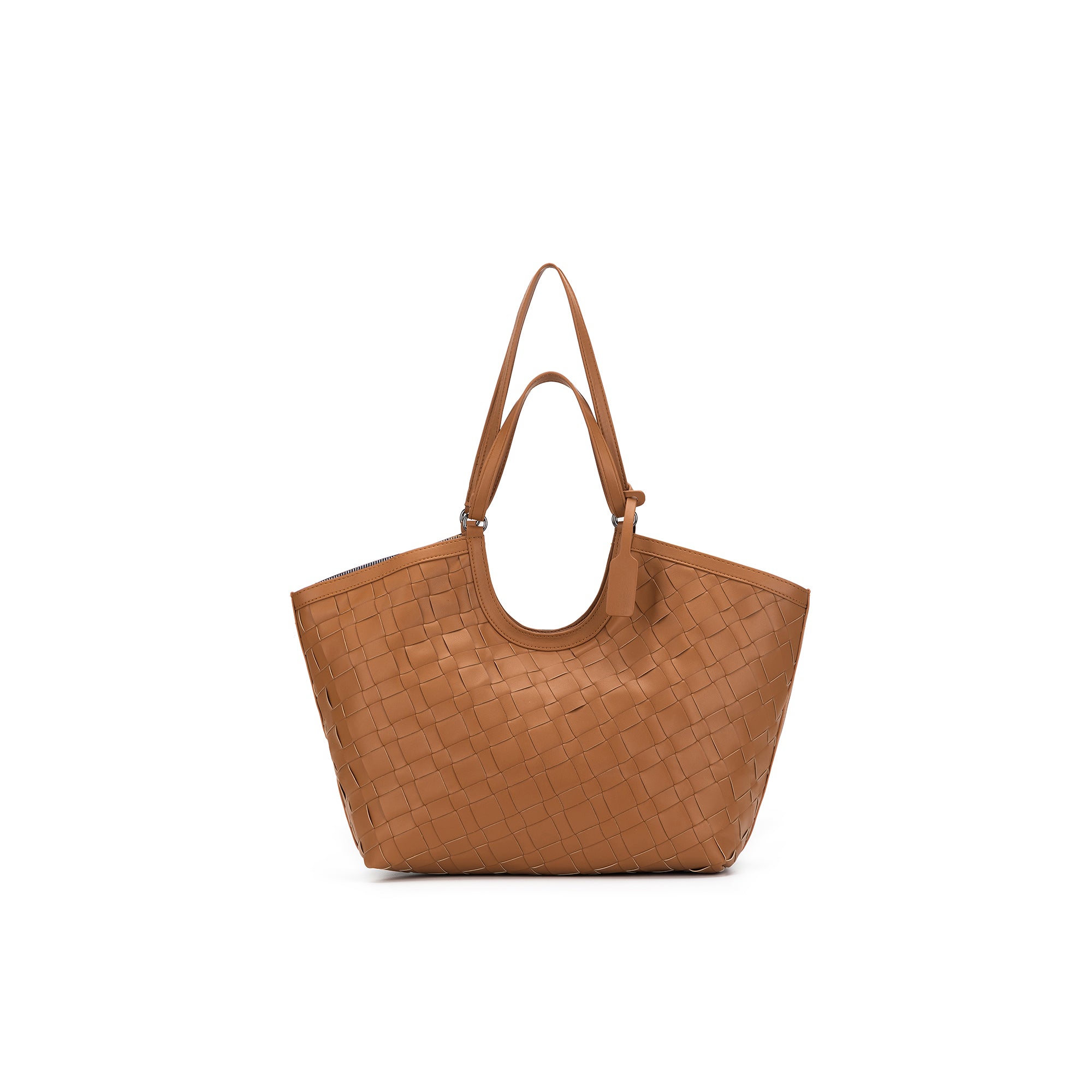 Solana Tan 2 Piece Woven Handbag Tote