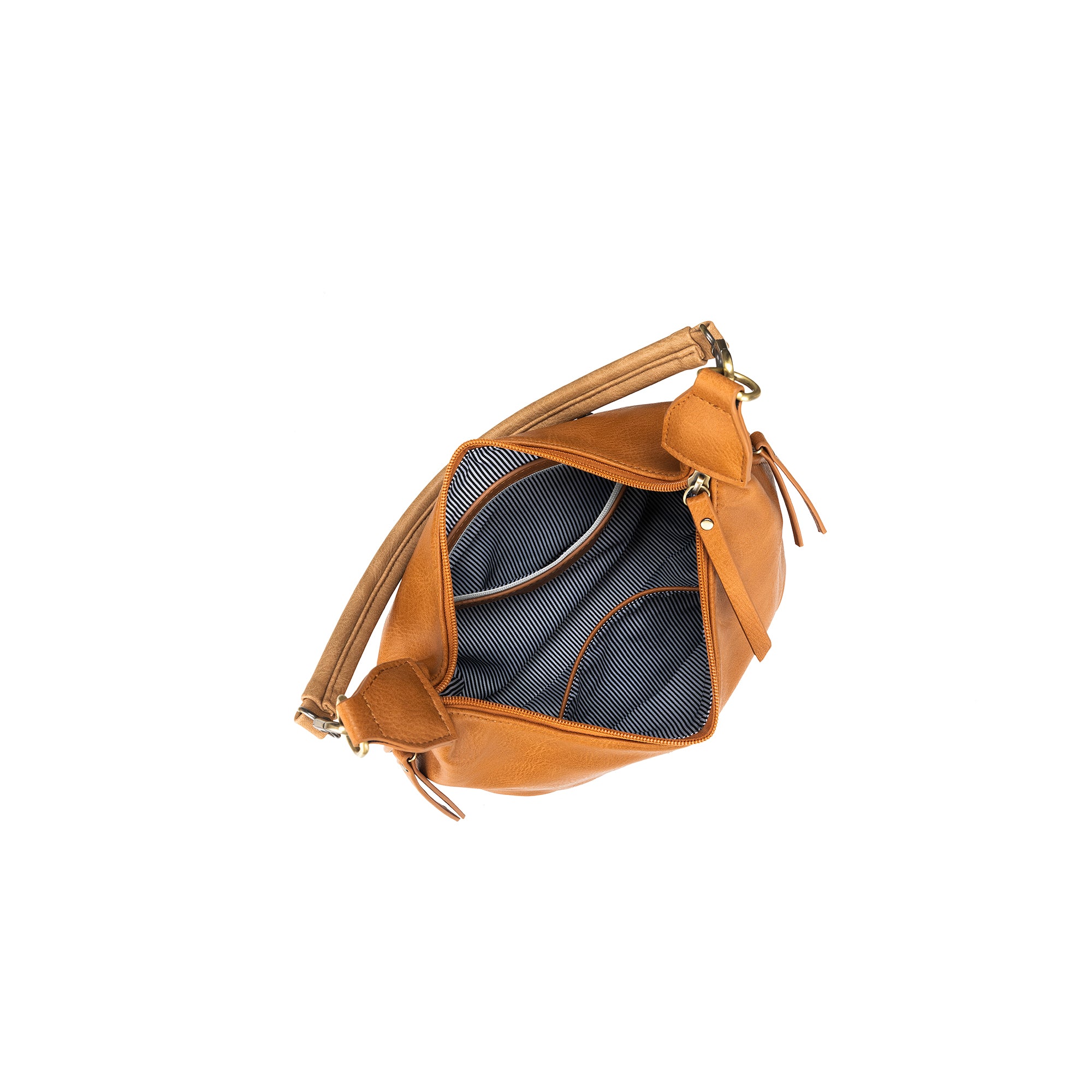 Carey Tan Vegan Leather Crossbody Bag