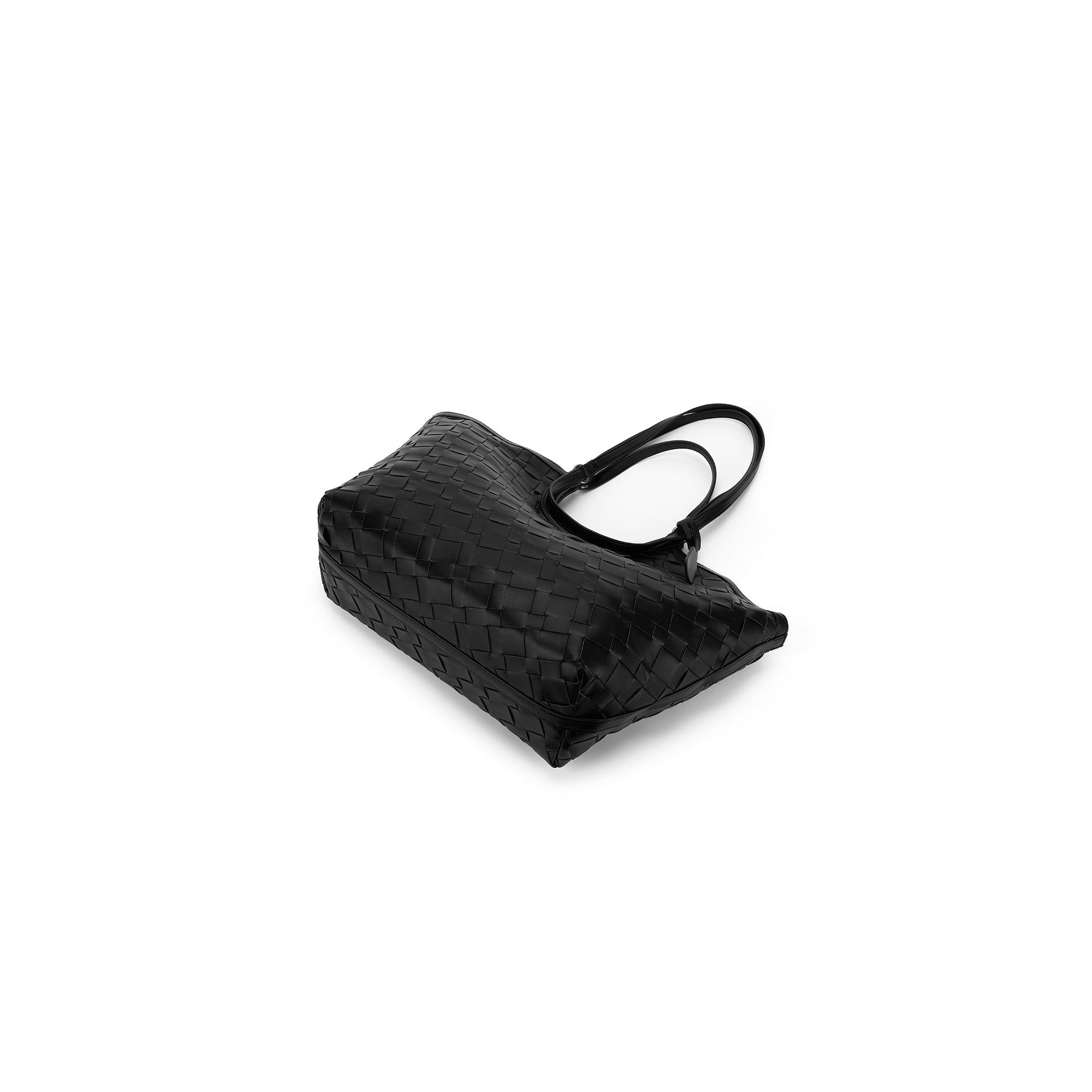 Solana Black 2 Piece Woven Handbag Tote