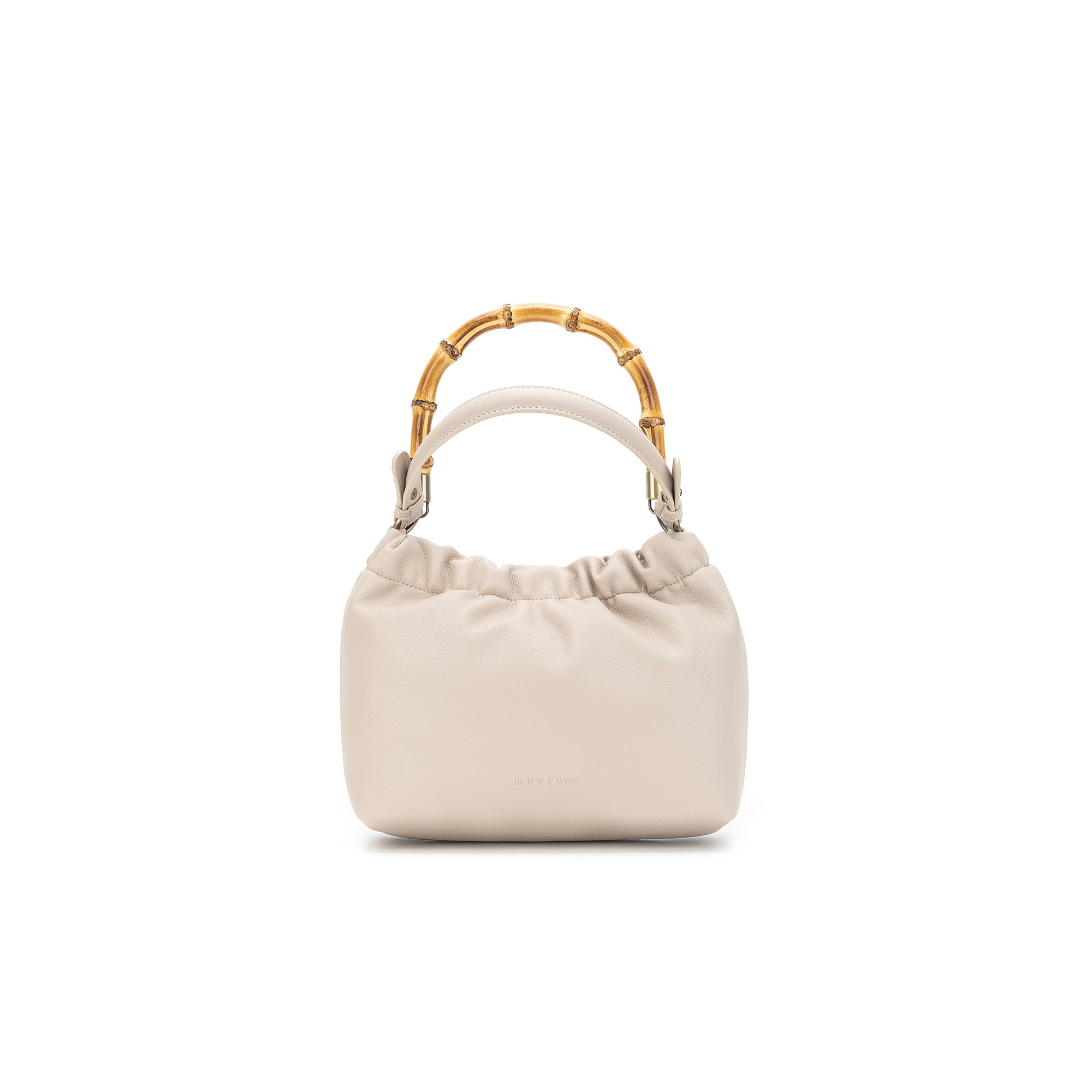 Catalina Oatmeal Bamboo Handle Crossbody Bag