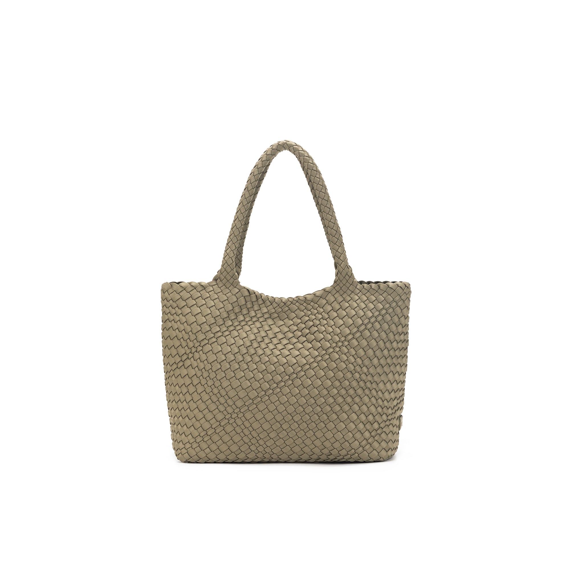 The Hampton Light Olive 2 Piece Handwoven Neoprene Handbag
