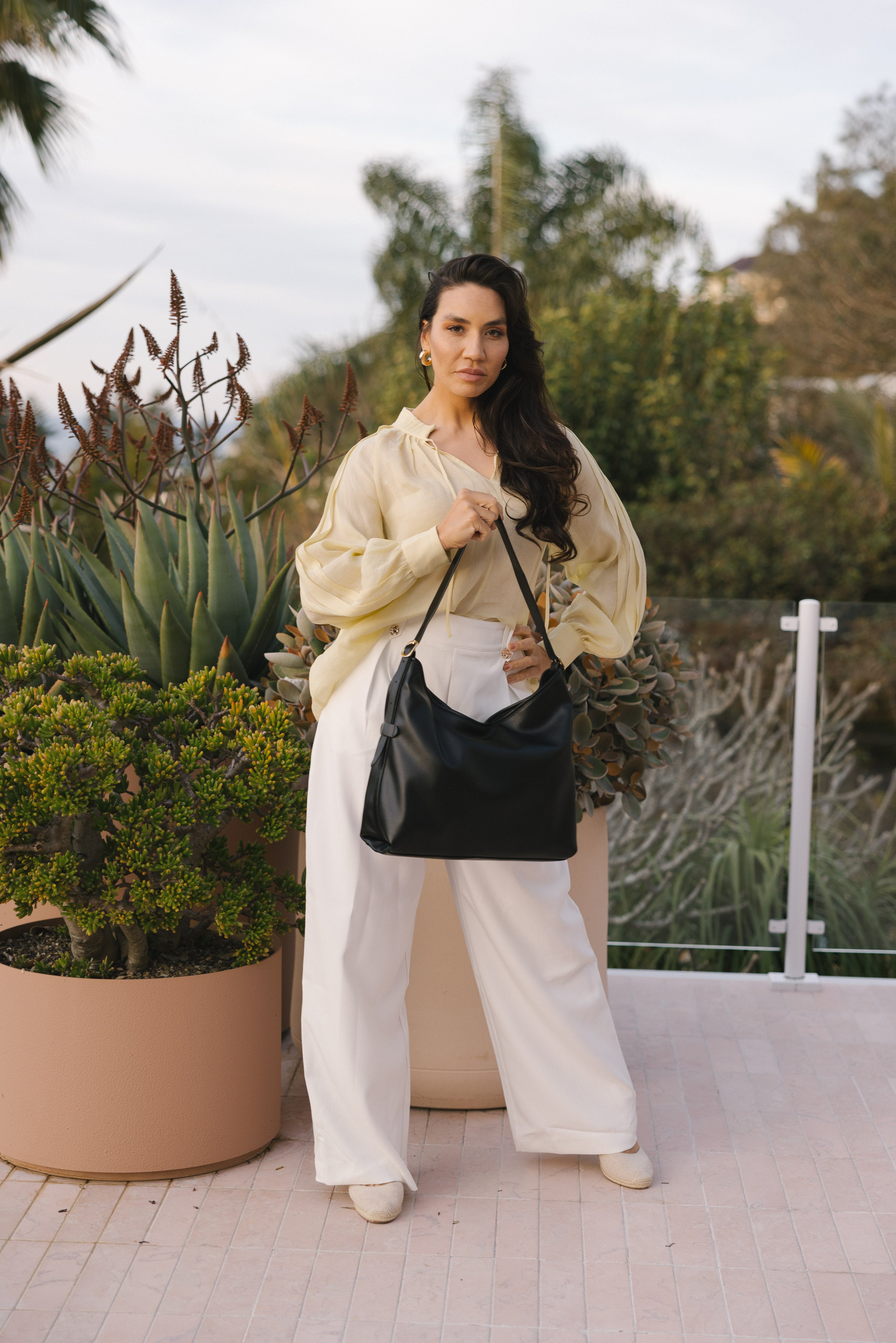 Madeleine Black Large 3 Piece Relaxed Hobo