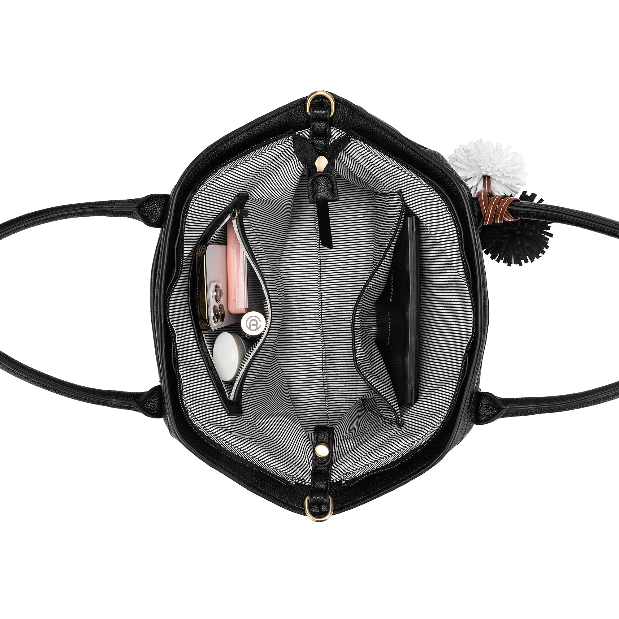 Camryn Black 3 Piece Bowler Bag