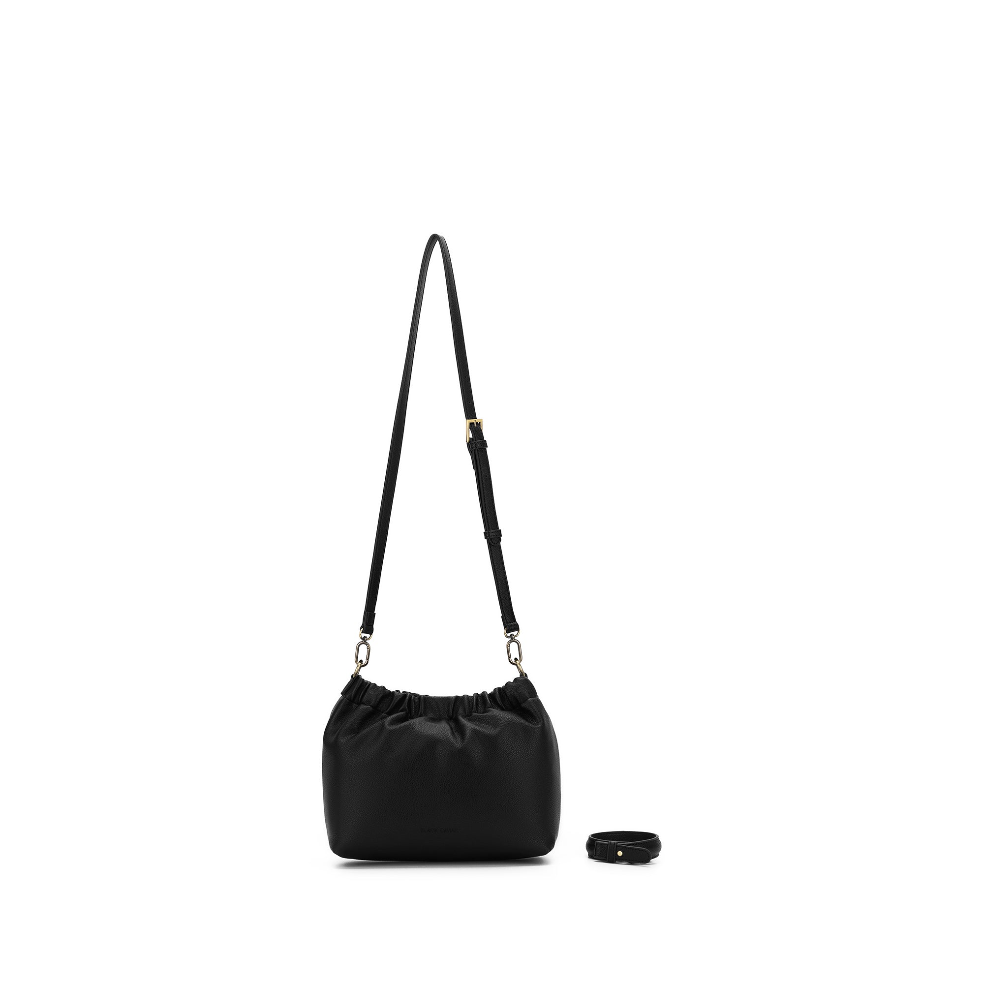 Catalina Black Bamboo Handle Crossbody Bag