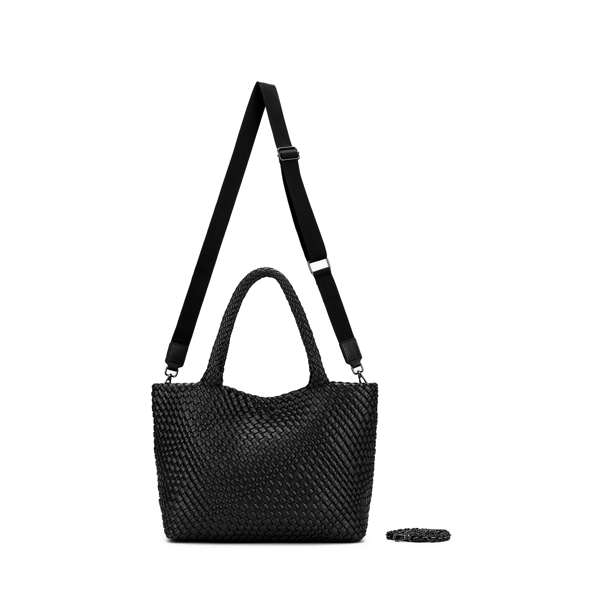St Moritz Black 2 Piece Woven Handbag
