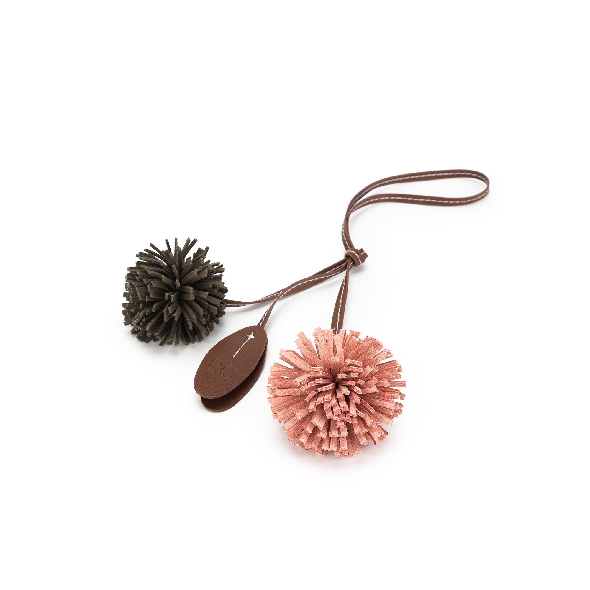 Pom Pom Pink & Dark Olive Bag Charm