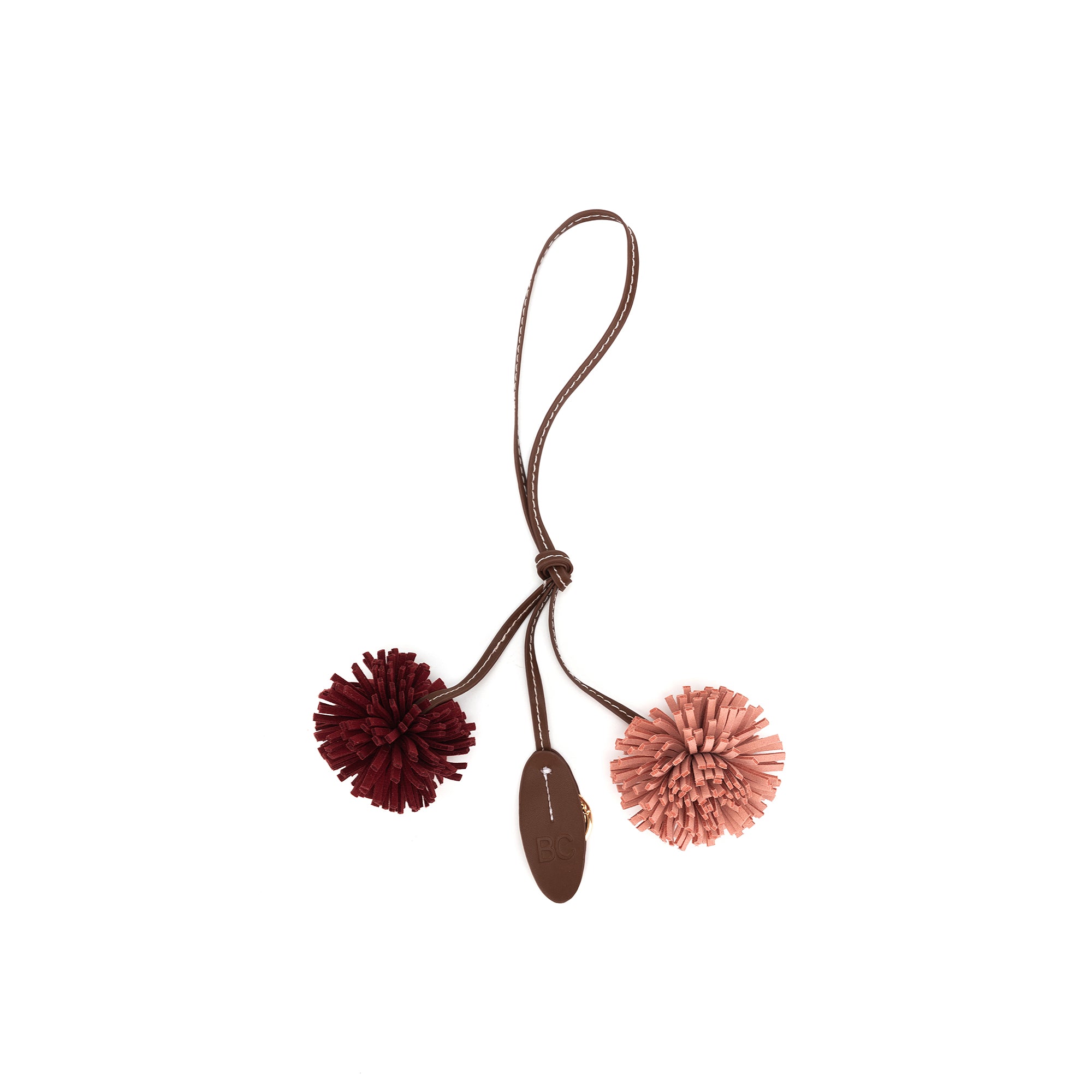 Pom Pom Red & Pink Bag Charm