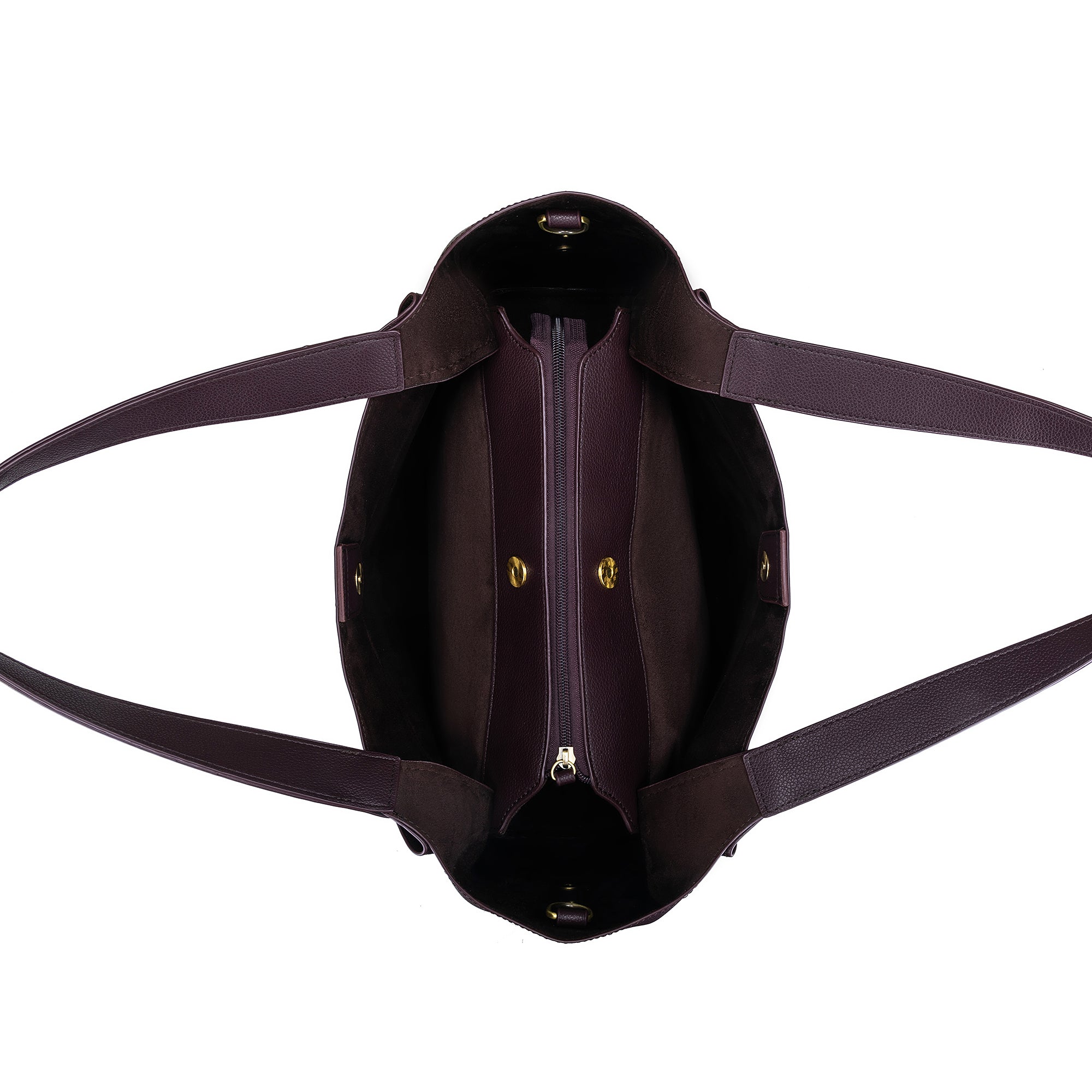 Sylvie Aubergine 2 Piece Computer Crossbody Tote Bag