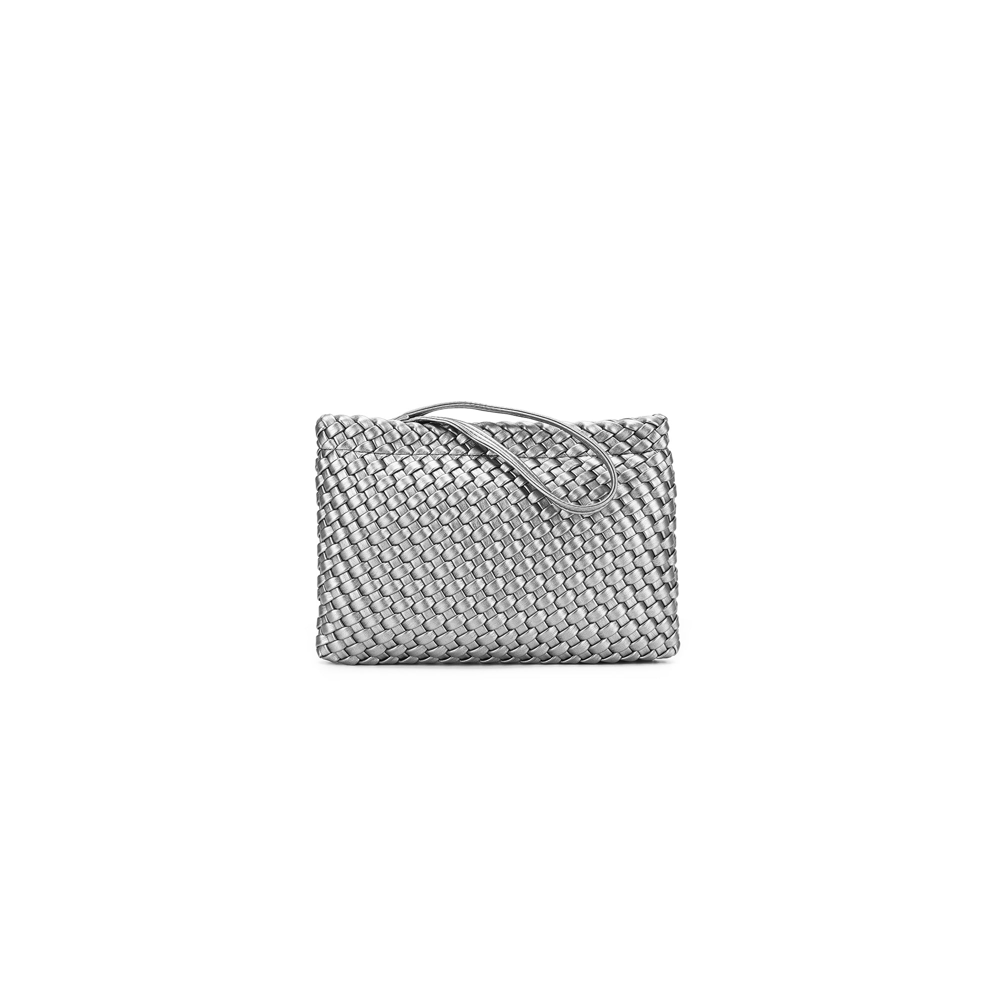 St Moritz Pewter 2 Piece Woven Handbag