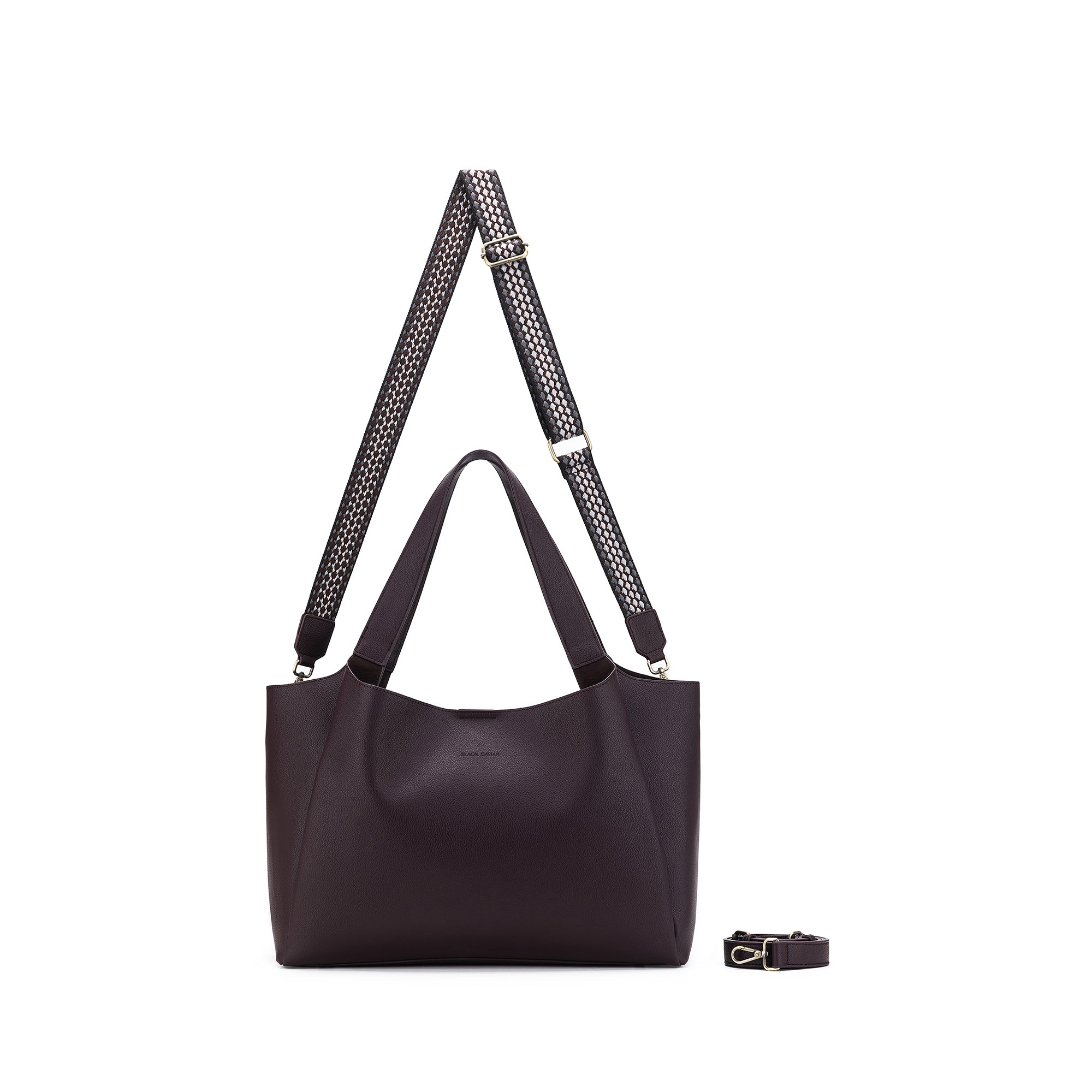 Sylvie Aubergine 2 Piece Computer Crossbody Tote Bag