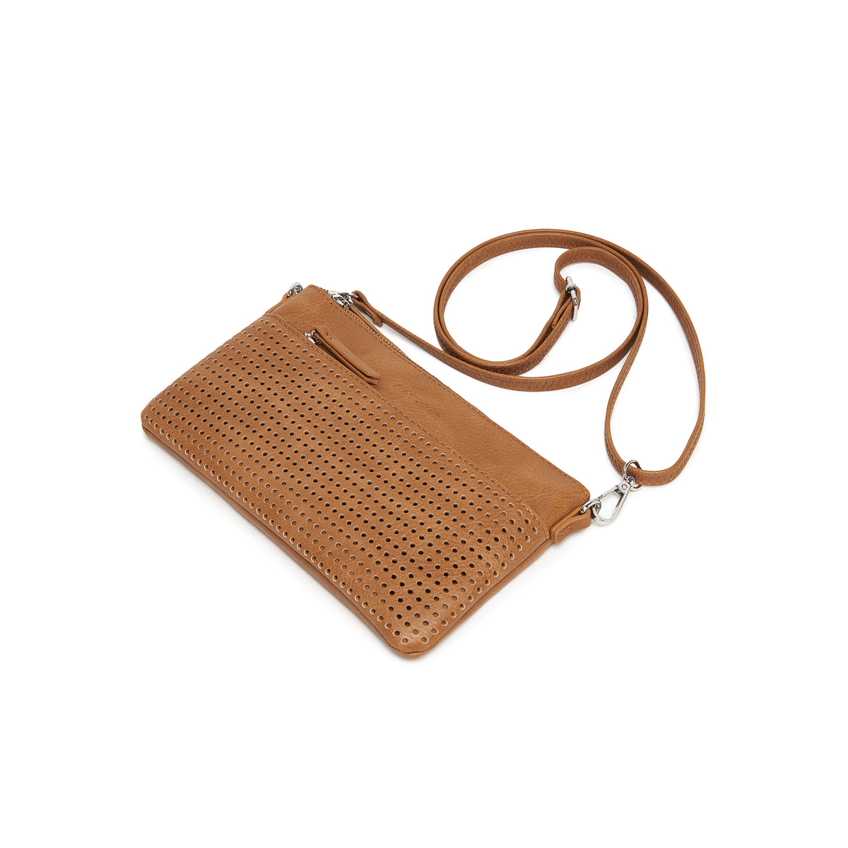 Milla Tan Vegan Leather Crossbody & Clutch Bag