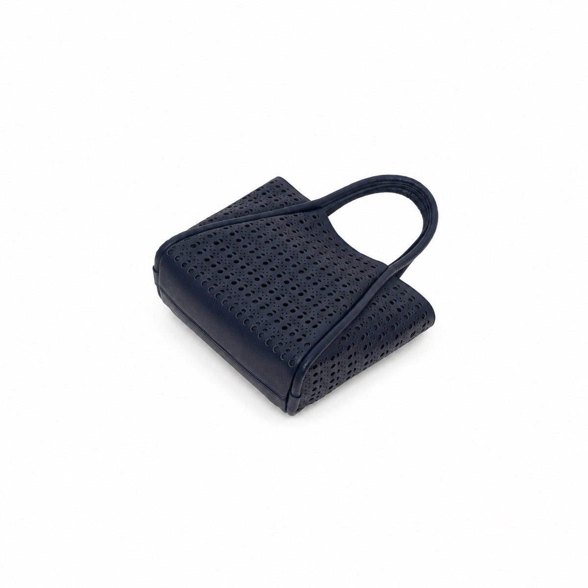 Isabel Navy 3 Piece Perforated Handbag