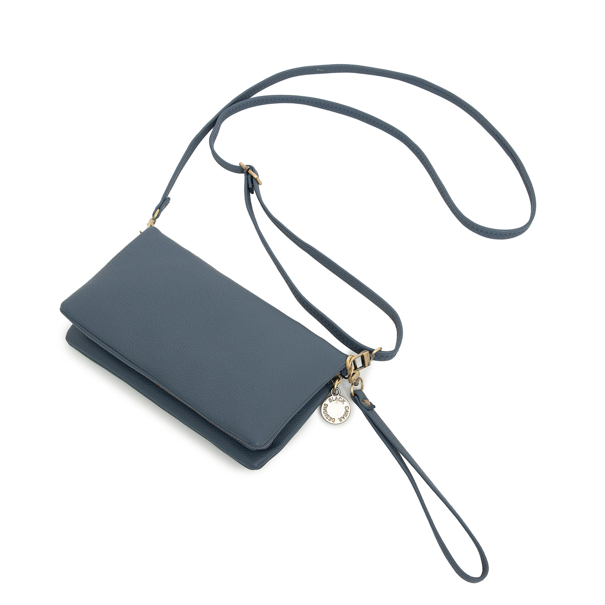 Mavie Gunmetal Blue Crossbody Wallet