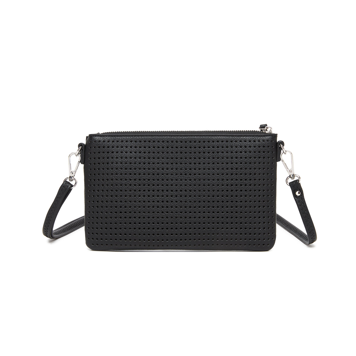 Milla Black Vegan Leather Crossbody & Clutch Bag