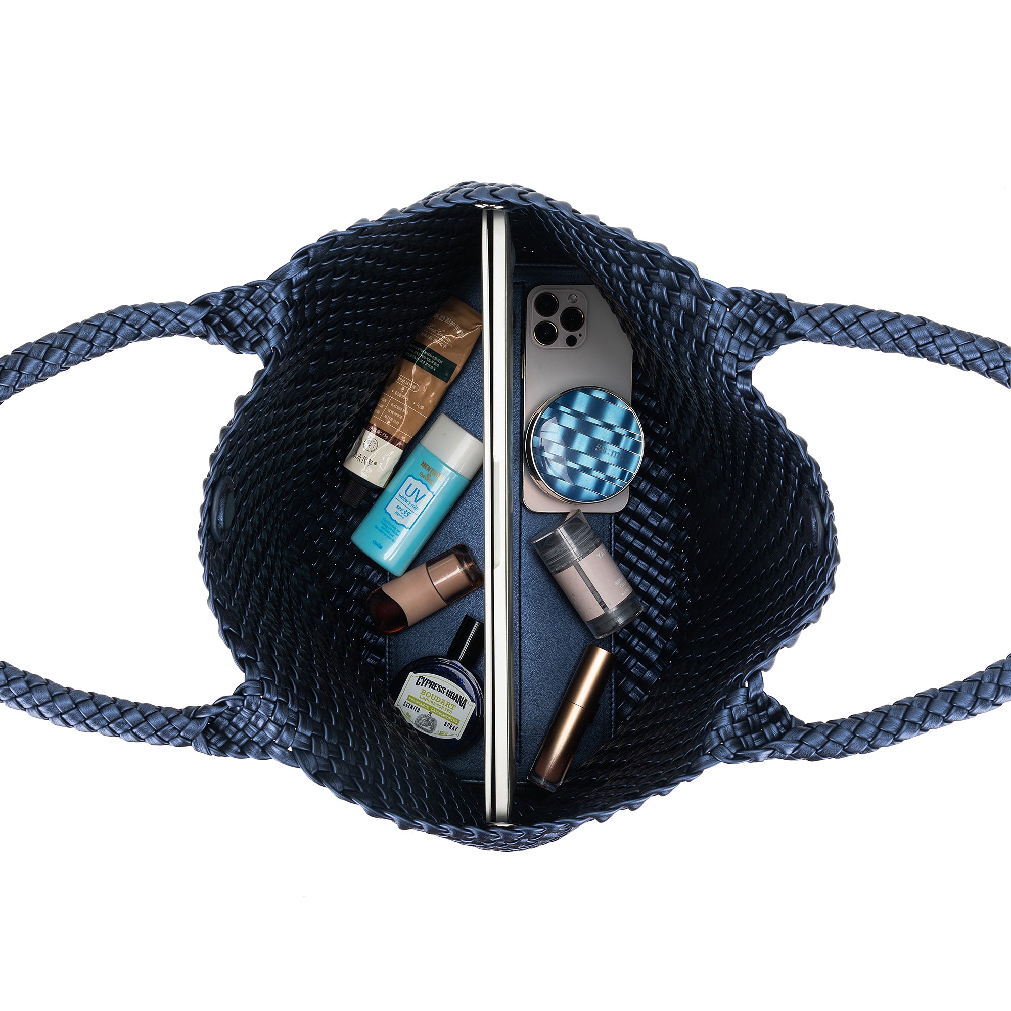 St Moritz Navy 2 Piece Woven Handbag