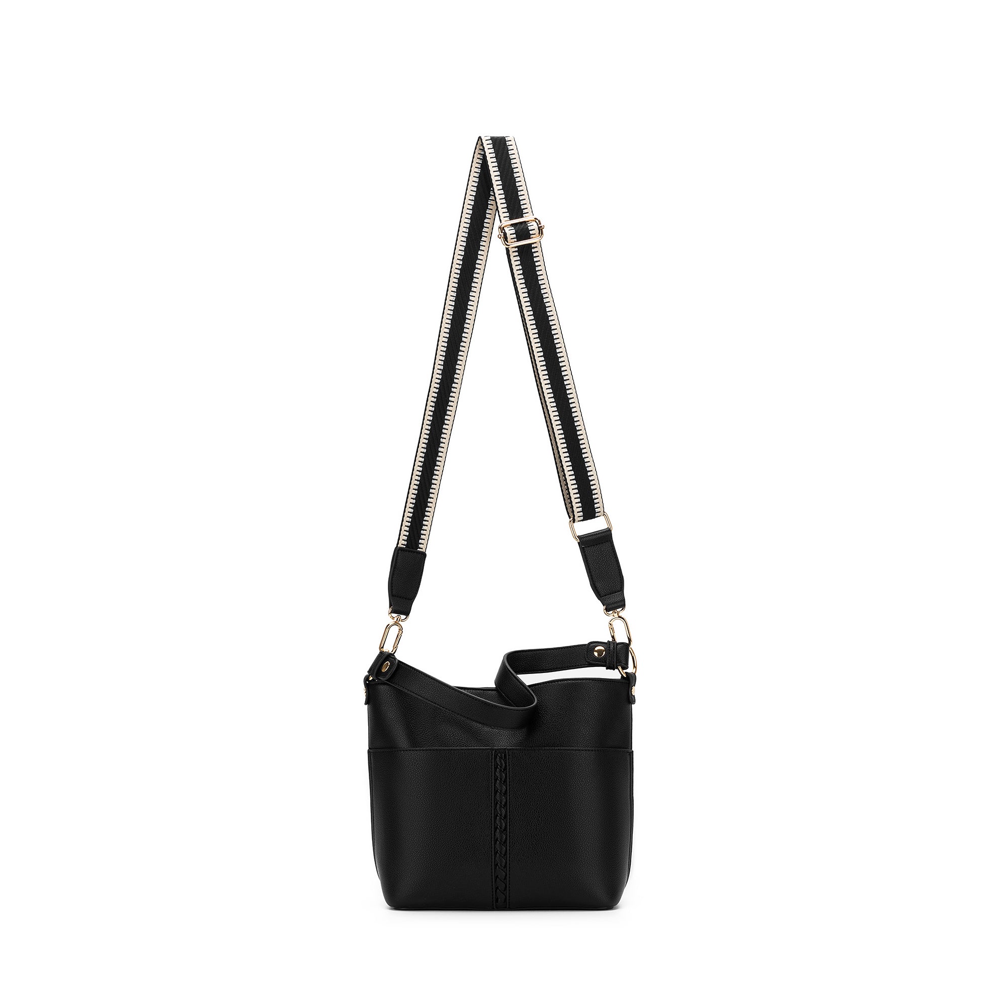 Melody Black 2 Piece Shoulder Crossbody Bag