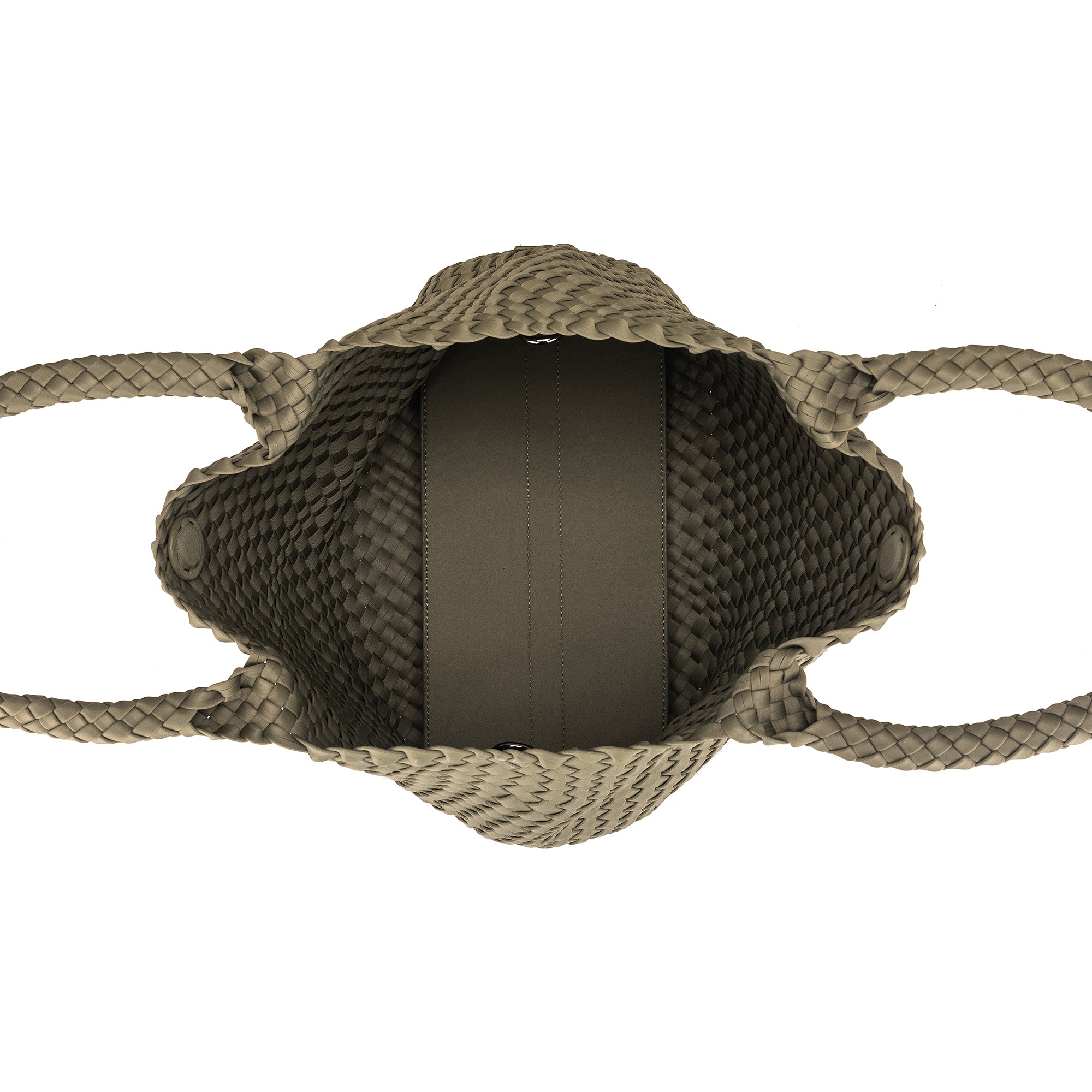 The Hampton Light Olive 2 Piece Handwoven Neoprene Handbag
