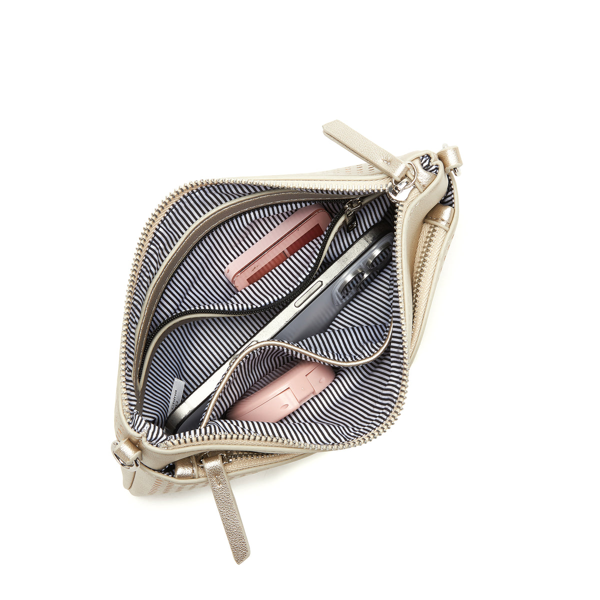 Milla Gold Vegan Leather Crossbody & Clutch Bag