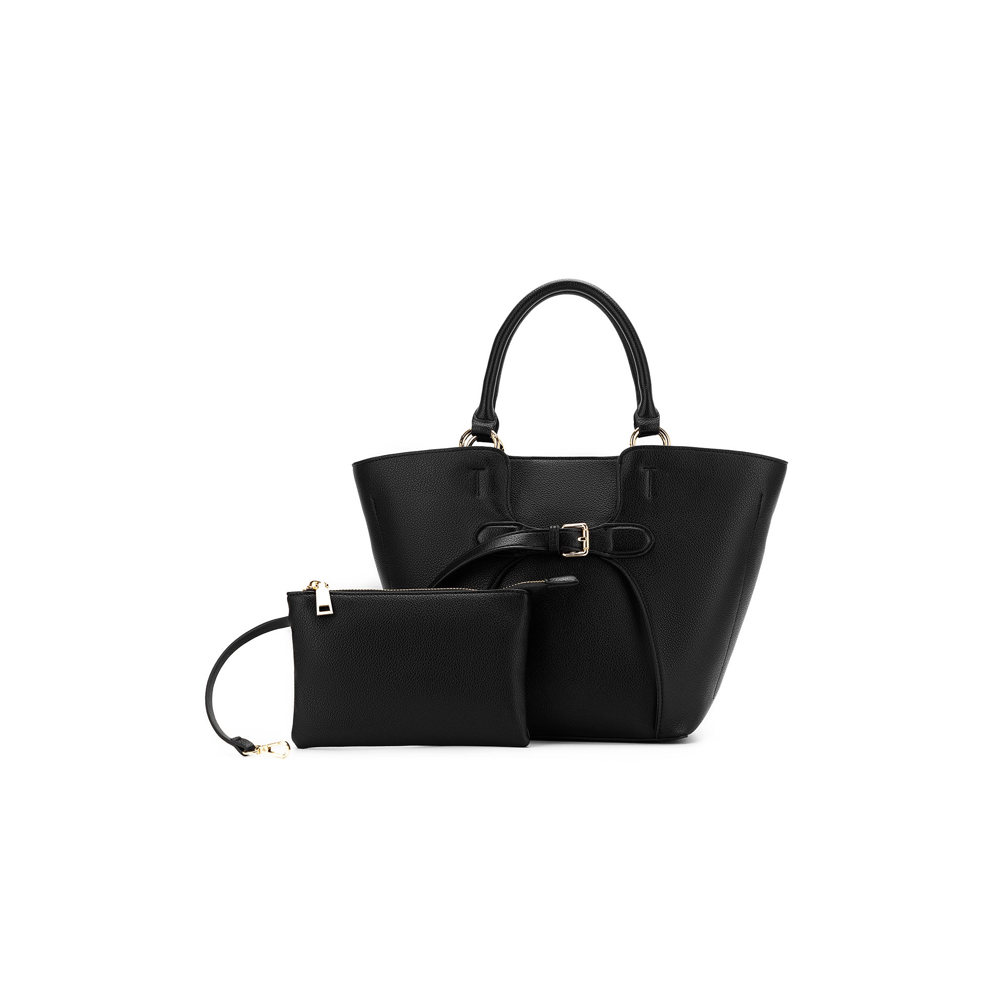 Clementine Black 2 Piece Handbag Tote