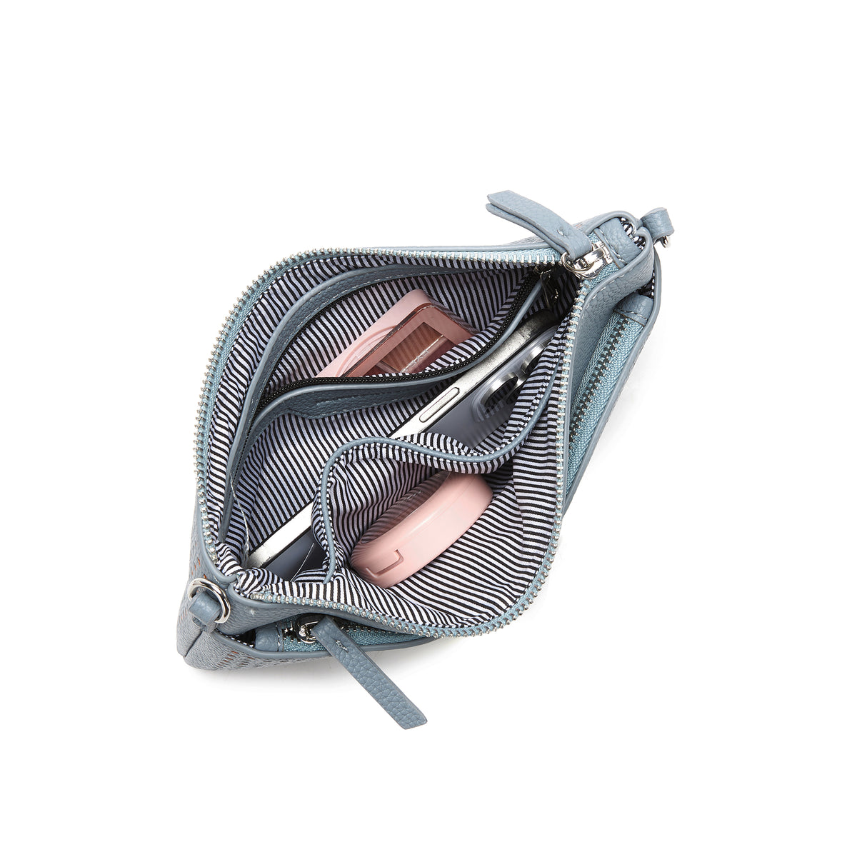 Milla Ocean Blue Vegan Leather Crossbody & Clutch Bag