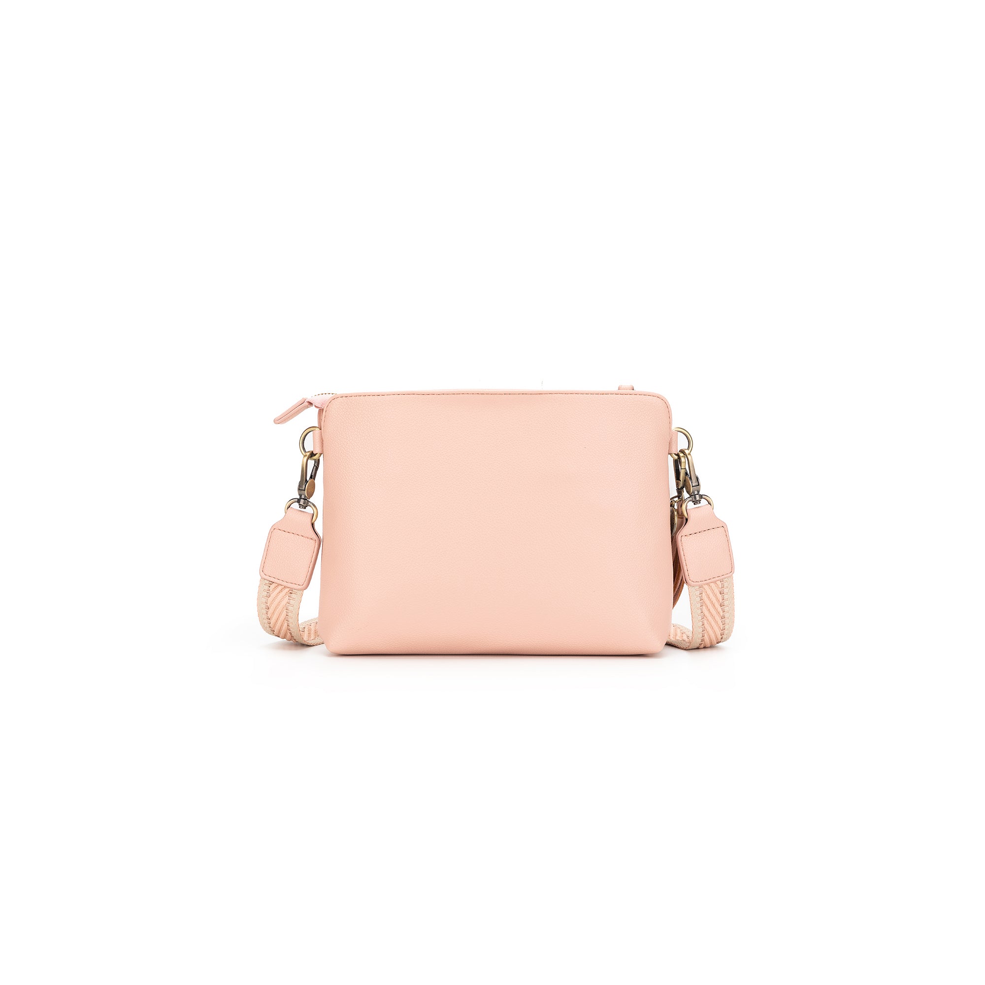 Maggie Pink 3 Compartment Crossbody Bag