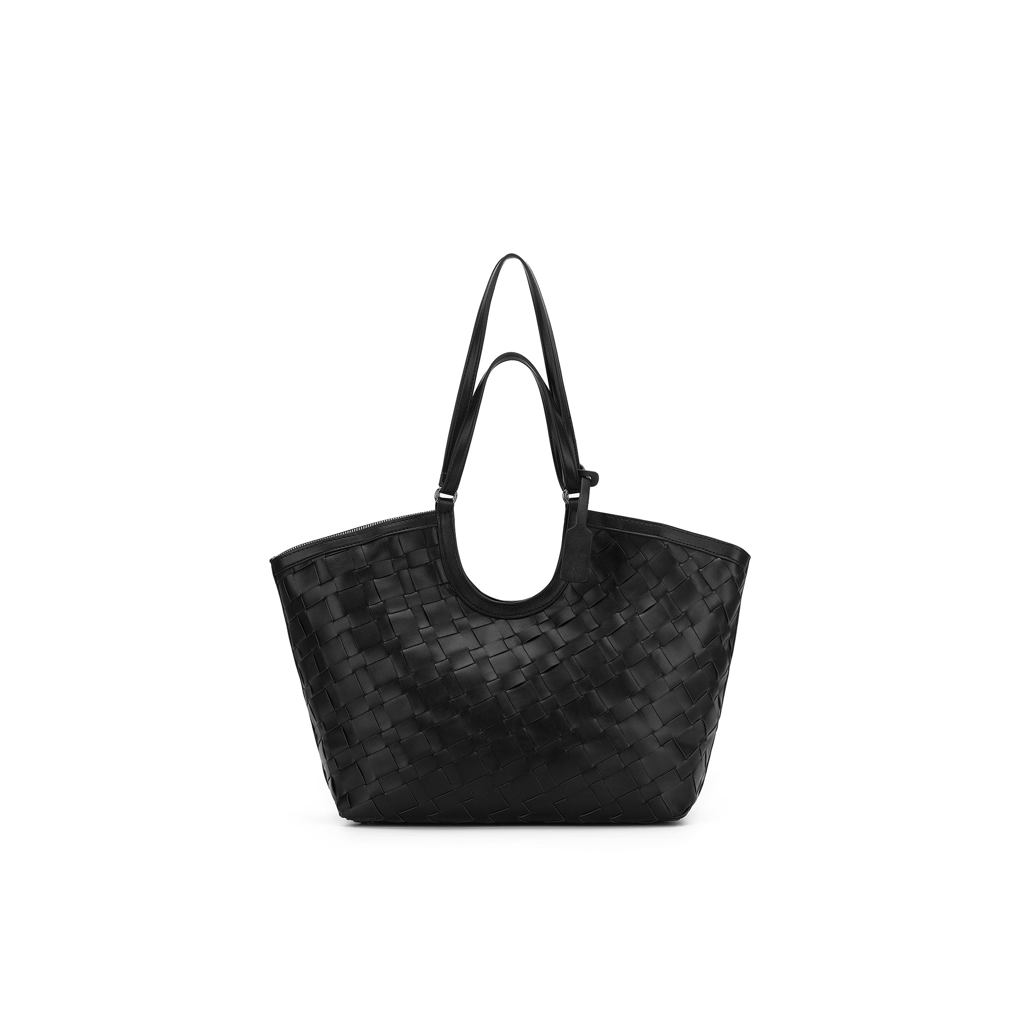 Solana Black 2 Piece Woven Handbag Tote
