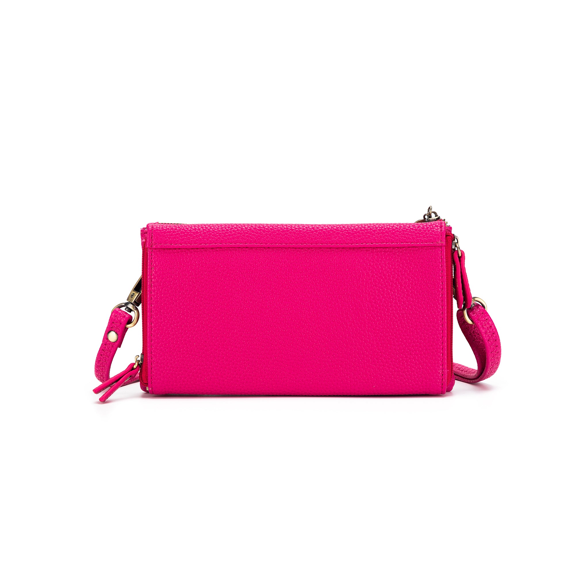 Roxie Fuschia Multi-Pocket Crossbody Wallet