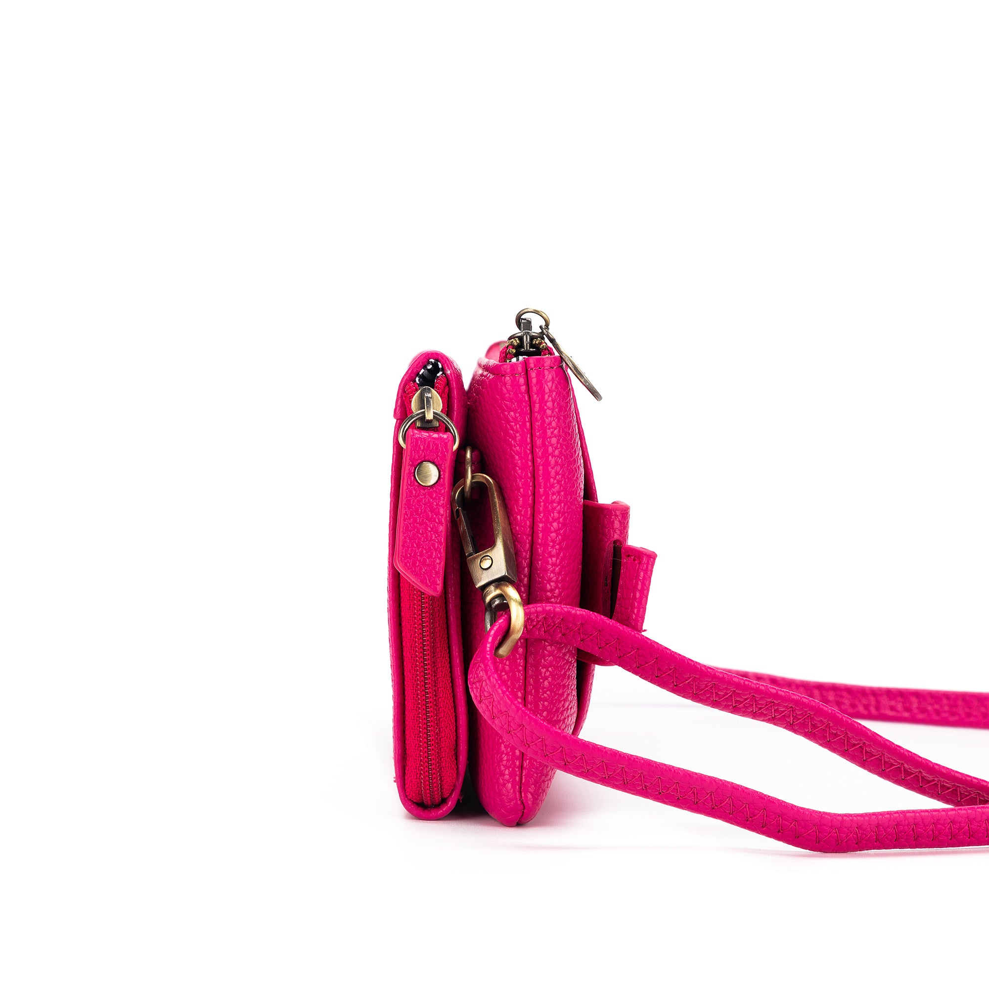Roxie Fuschia Multi-Pocket Crossbody Wallet