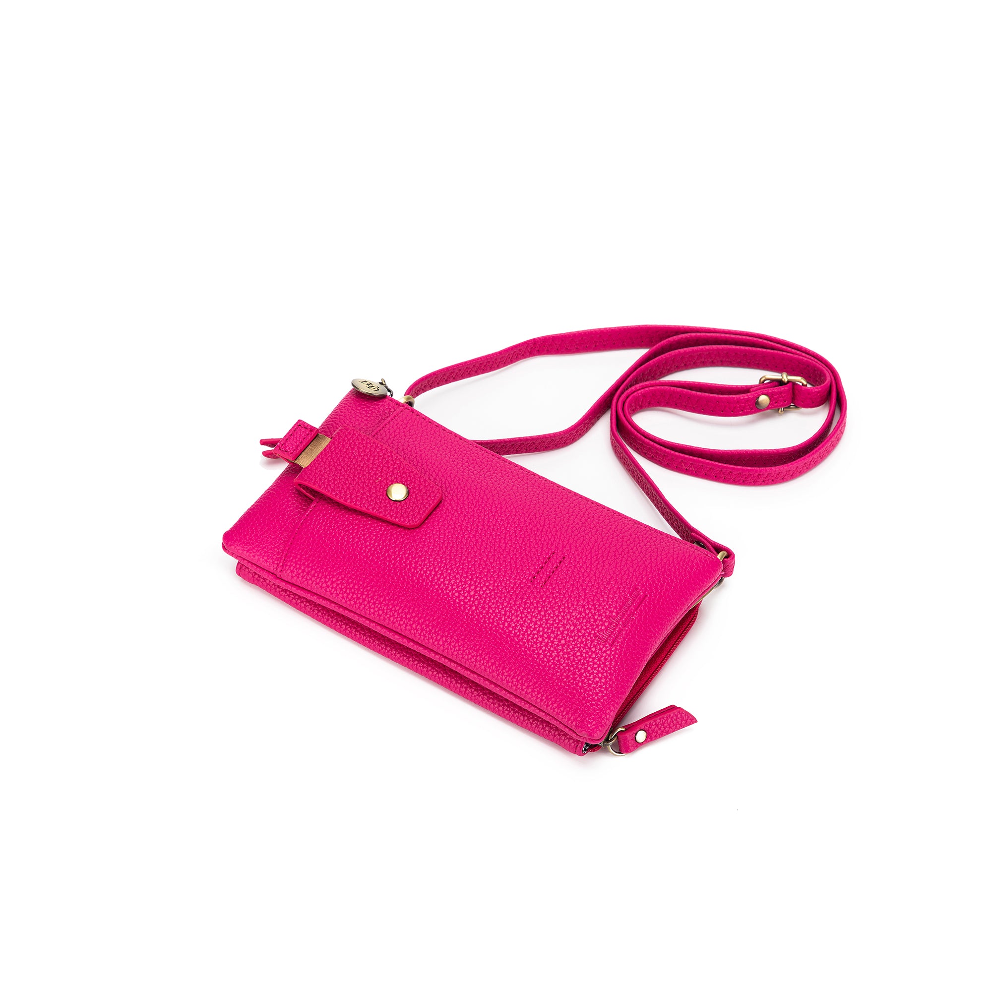 Roxie Fuschia Multi-Pocket Crossbody Wallet