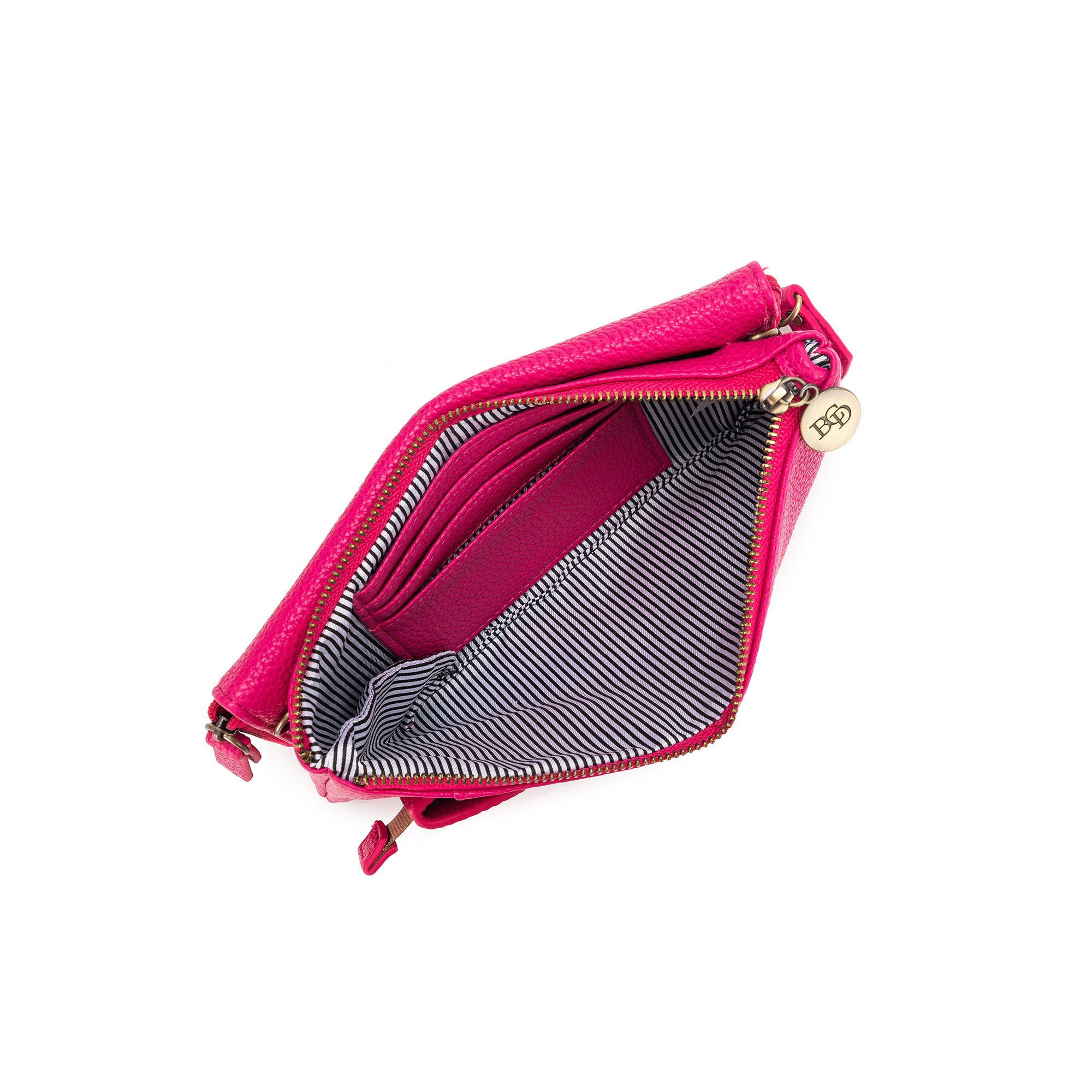 Roxie Fuschia Multi-Pocket Crossbody Wallet