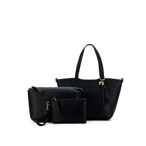 Lucia 3 Piece Handbag Set Black