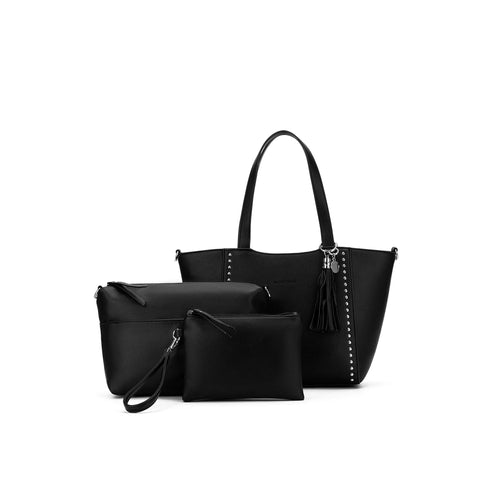 Tara Black 3 Piece Handbag Set
