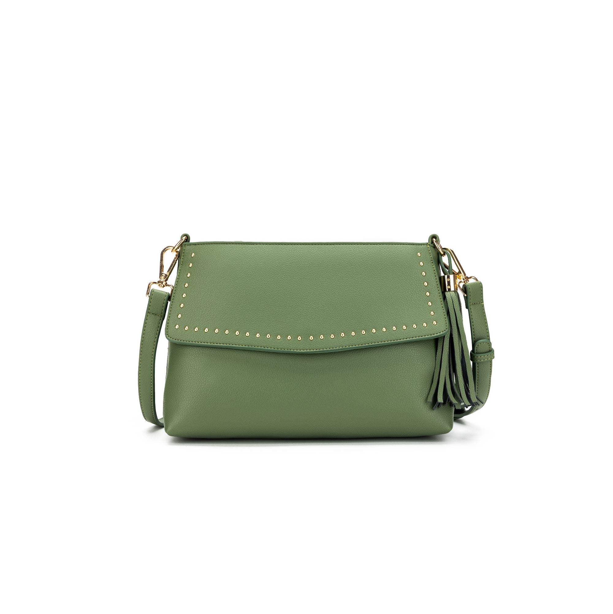 Nevada Studded Pistachio Crossbody Bag