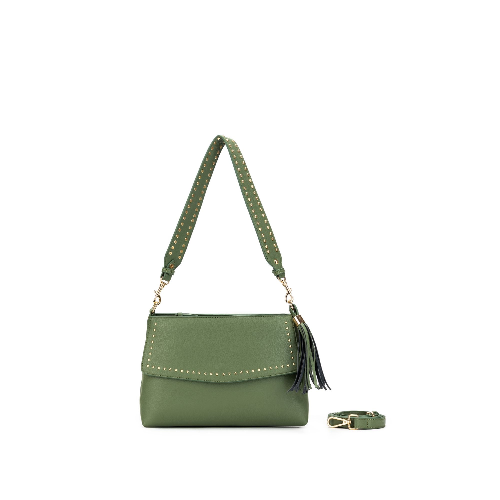 Nevada Studded Pistachio Crossbody Bag