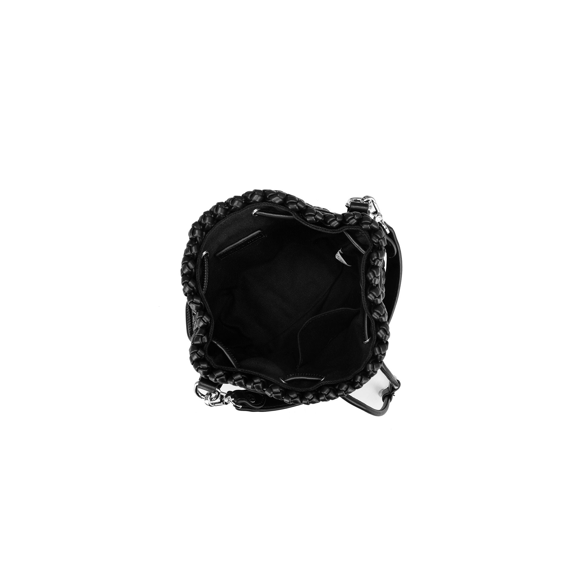 Mindy Black Woven Bucket Bag