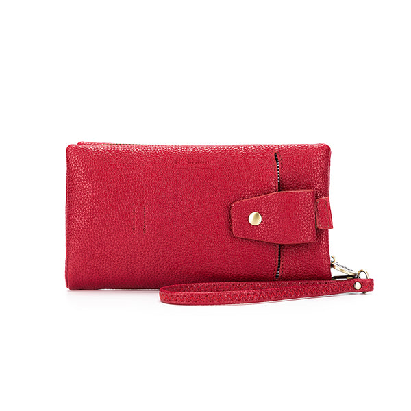 Leather Lady Wallet - Raspberry Pebbled
