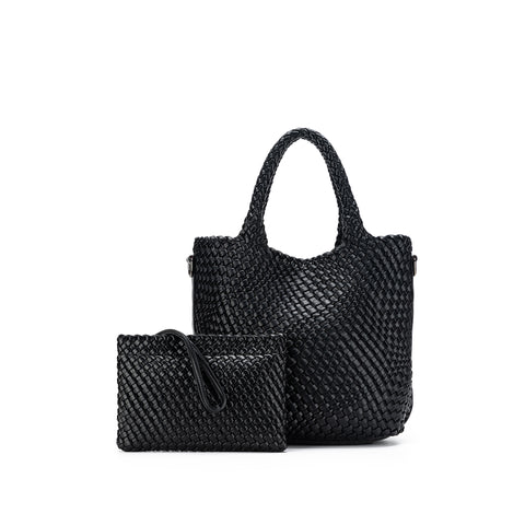 Natalia Black 2 Piece Handbag Set
