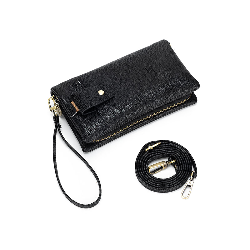 Mavie Black Crossbody Wallet