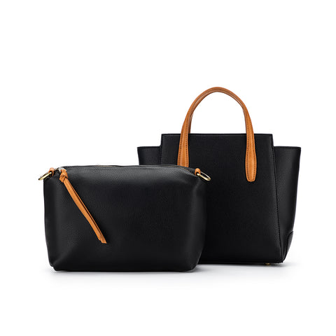 Trixie Black 2 Piece Handbag Set